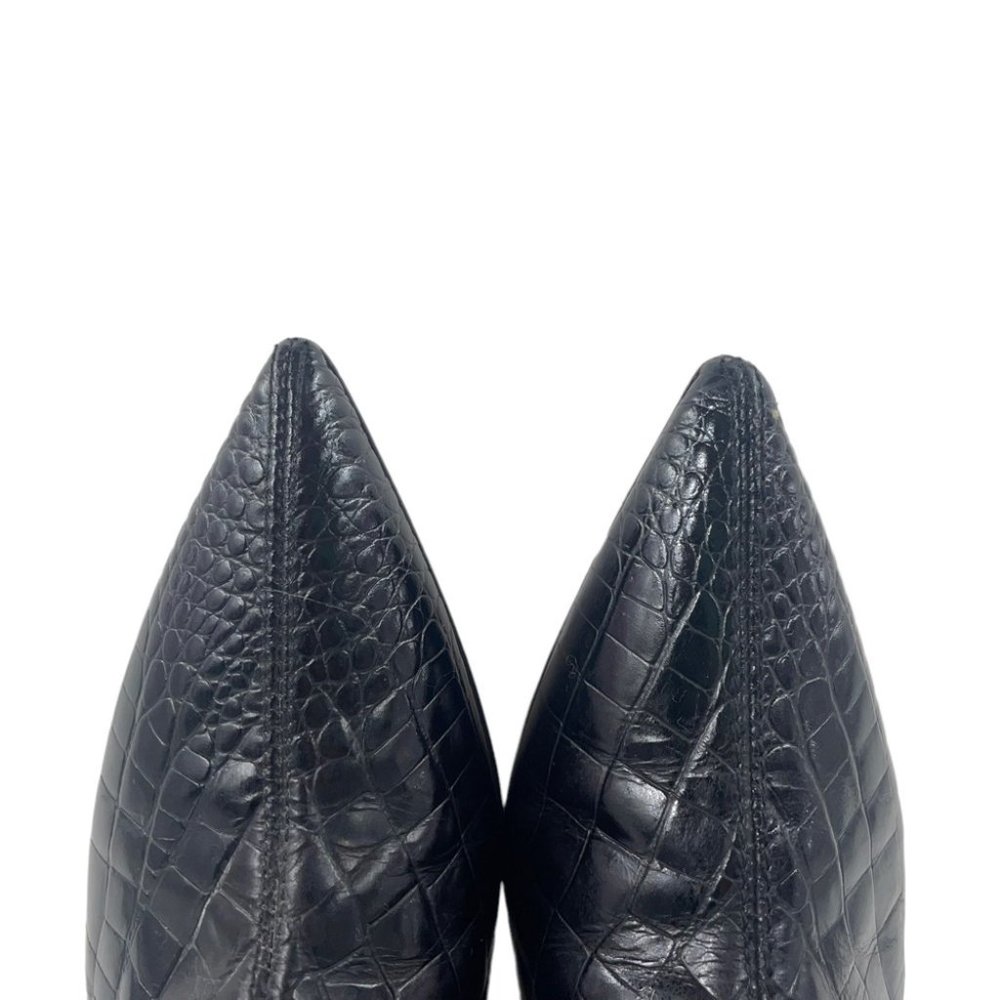 Moschino Alligator Kitten Buckle Accent Heeled Boots Size Euro 36, US 6.0 - Picture 5 of 13